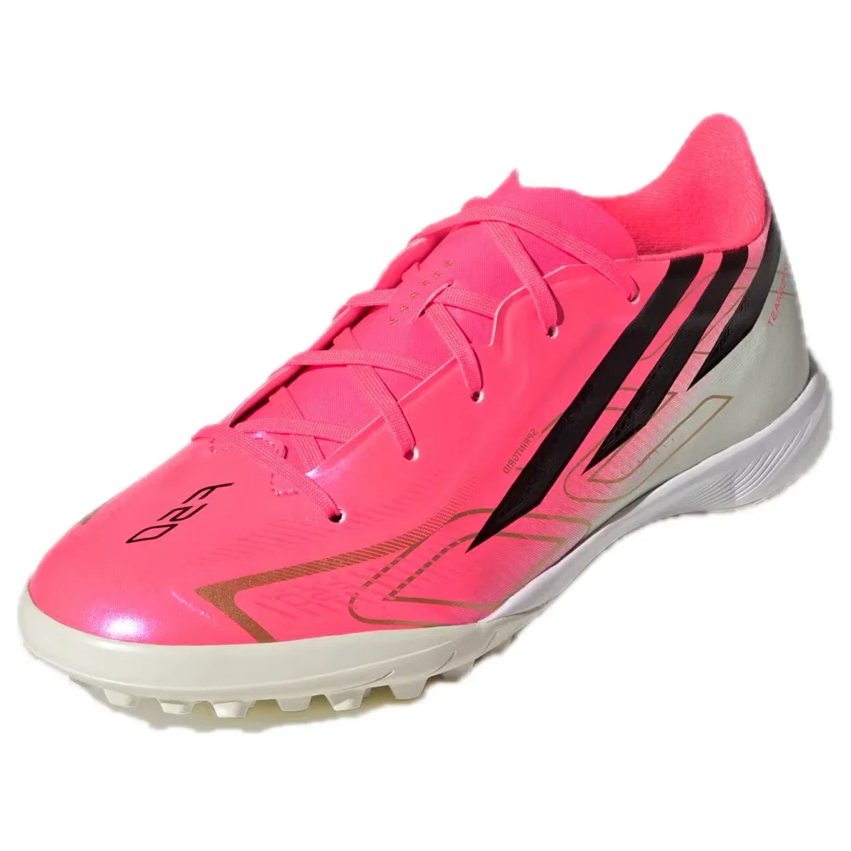 Детские кроссовки для футбола с принтом F50 Hyperfast League TF Road To Glory Pack Adidas, розовый — фото 2