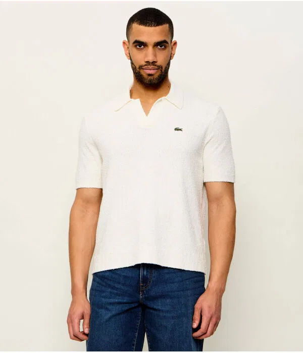 Мужской пуловер с V-образным вырезом Lacoste, Écru
