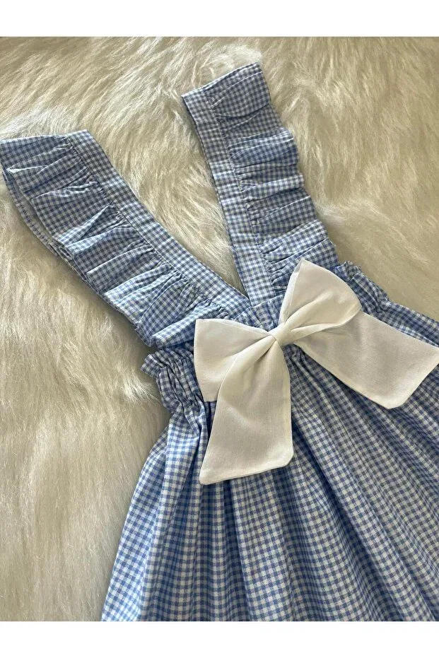 Детское платье-сарафан для девочек хлопковое Eylülce Butik, Blue — фото 3