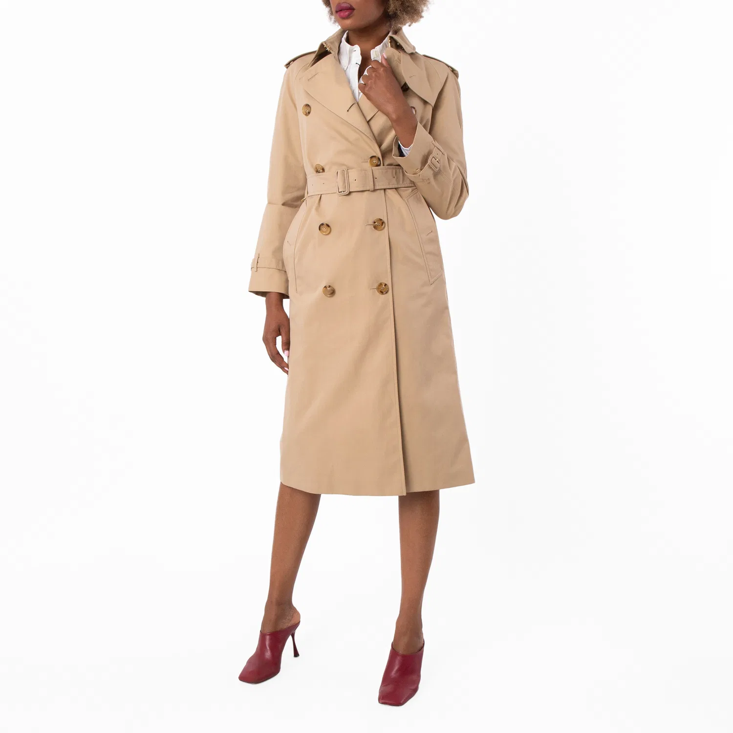 Плащ-тренч Burberry Monogram Motif Waterloo Trench Coat, Honey — фото 2