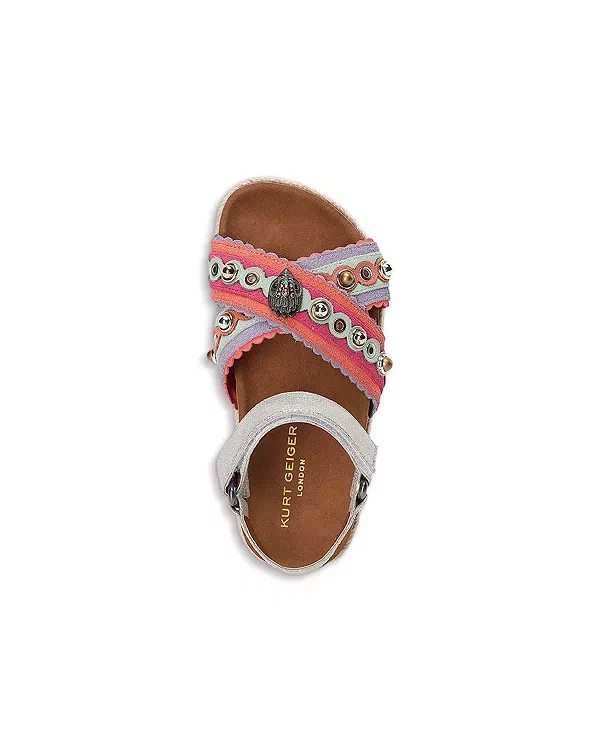 Детские сандалии для девочек с вышивкой Mini Kensington Kurt Geiger London, Pastel — фото 2