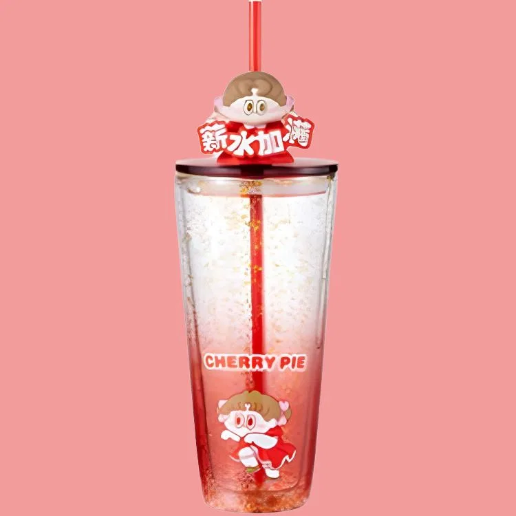 Детский стакан с трубочкой из пластика POP MART Part-Time Everyday Collection, Белый — фото 4