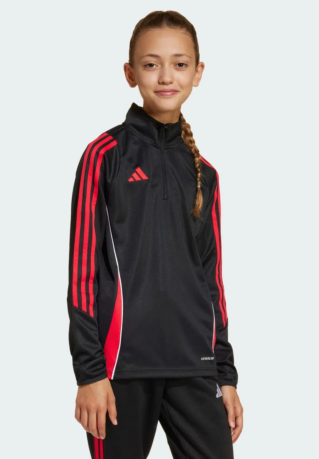Детская футболка Tiro 24 с длинными рукавами Adidas Performance, Black/Pure Ruby