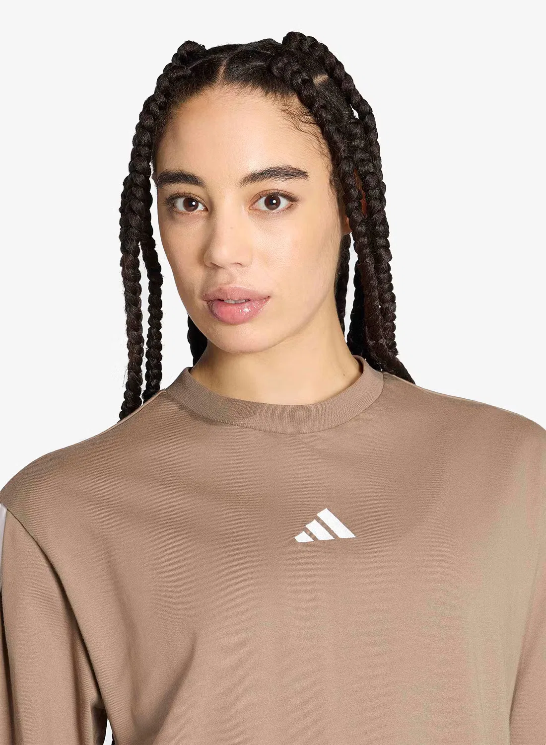 Футболка свободного кроя 3-Stripes boyfriend Adidas, белый — фото 3