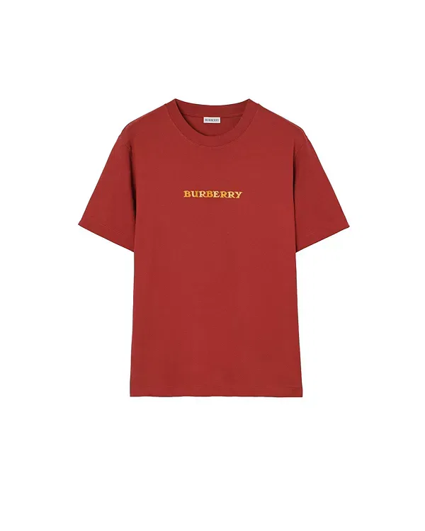 Мужская футболка хлопковая с принтом Heritage Logo Cotton T-Shirt Burberry, Auburn Brown — фото 2