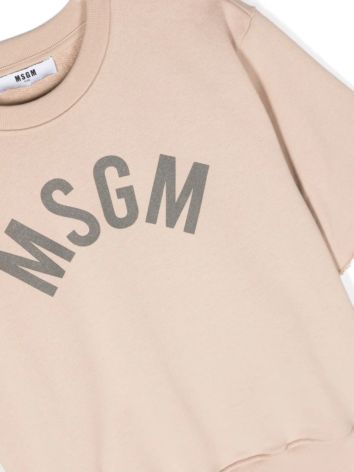Свитшот с логотипом из хлопка MSGM, нейтральные — фото 3