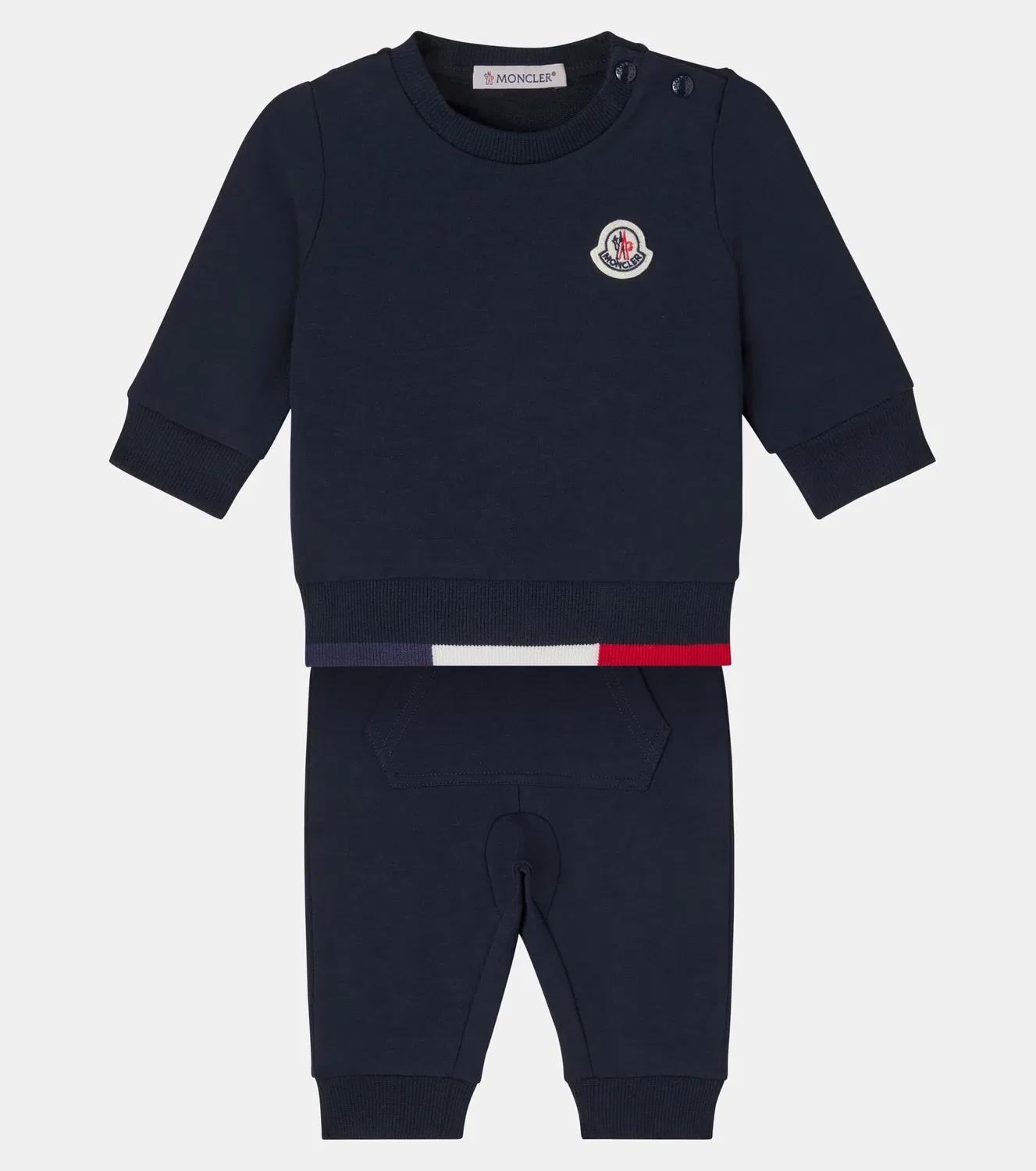 Комплект из флисового свитшота и спортивных штанов для малышей Moncler Enfant, синий — фото 2