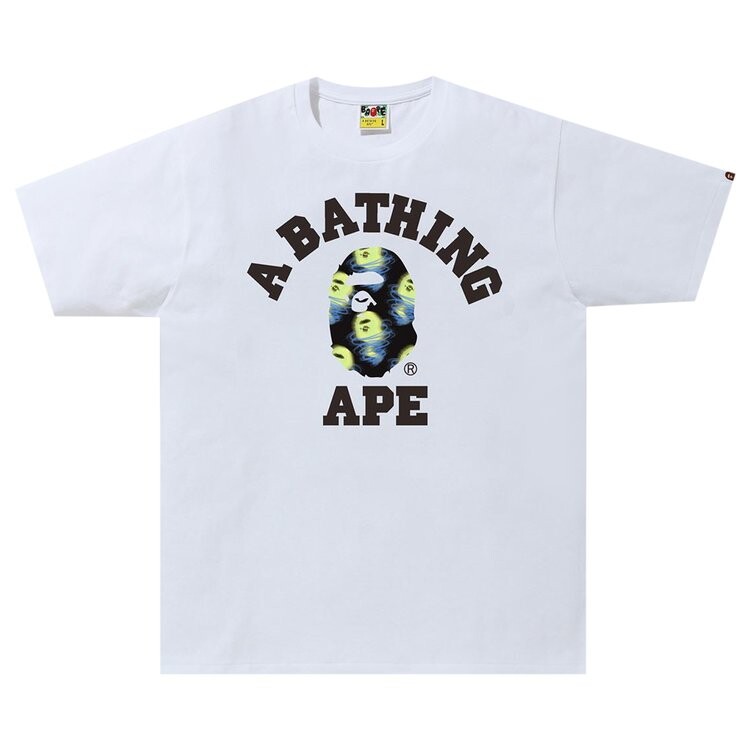 

Футболка BAPE Storm College Tee 'White/Black', белый