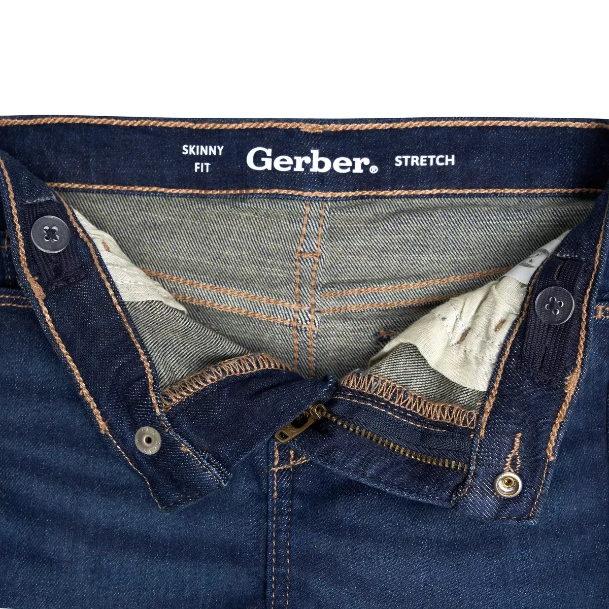 Детские джеггинсы для девочек джинсовые Gerber, Dark Blue — фото 4