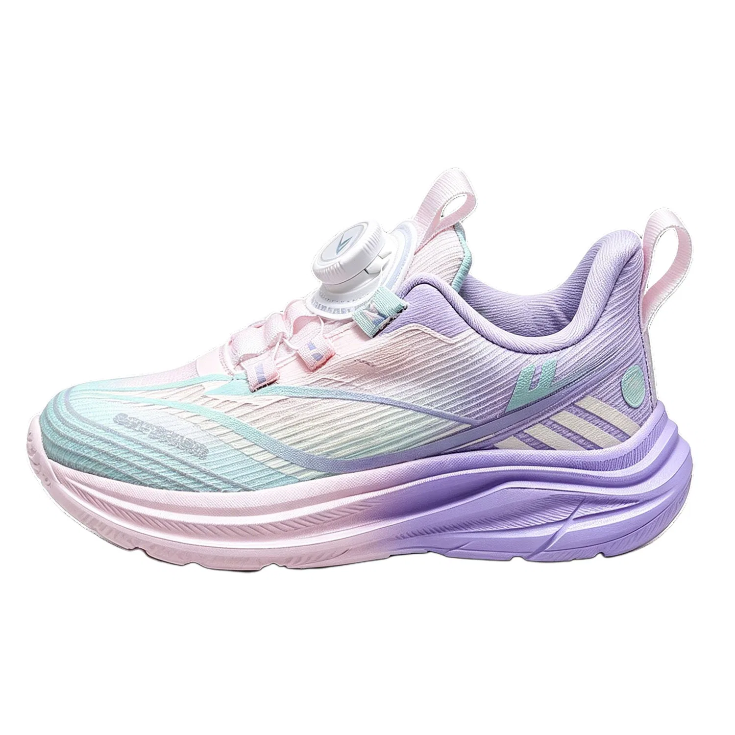 Детские кроссовки из синтетической кожи, Light Blue Purple Pink, WARRIOR