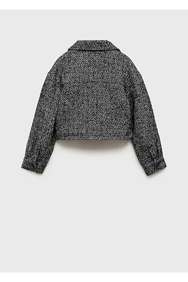 Детская куртка для девочек с длинным рукавом Mango Kids, Black — фото 4