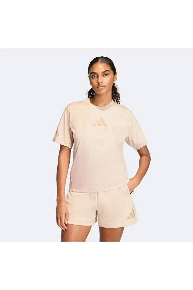 Женская футболка из полиэстера Adidas, Beige