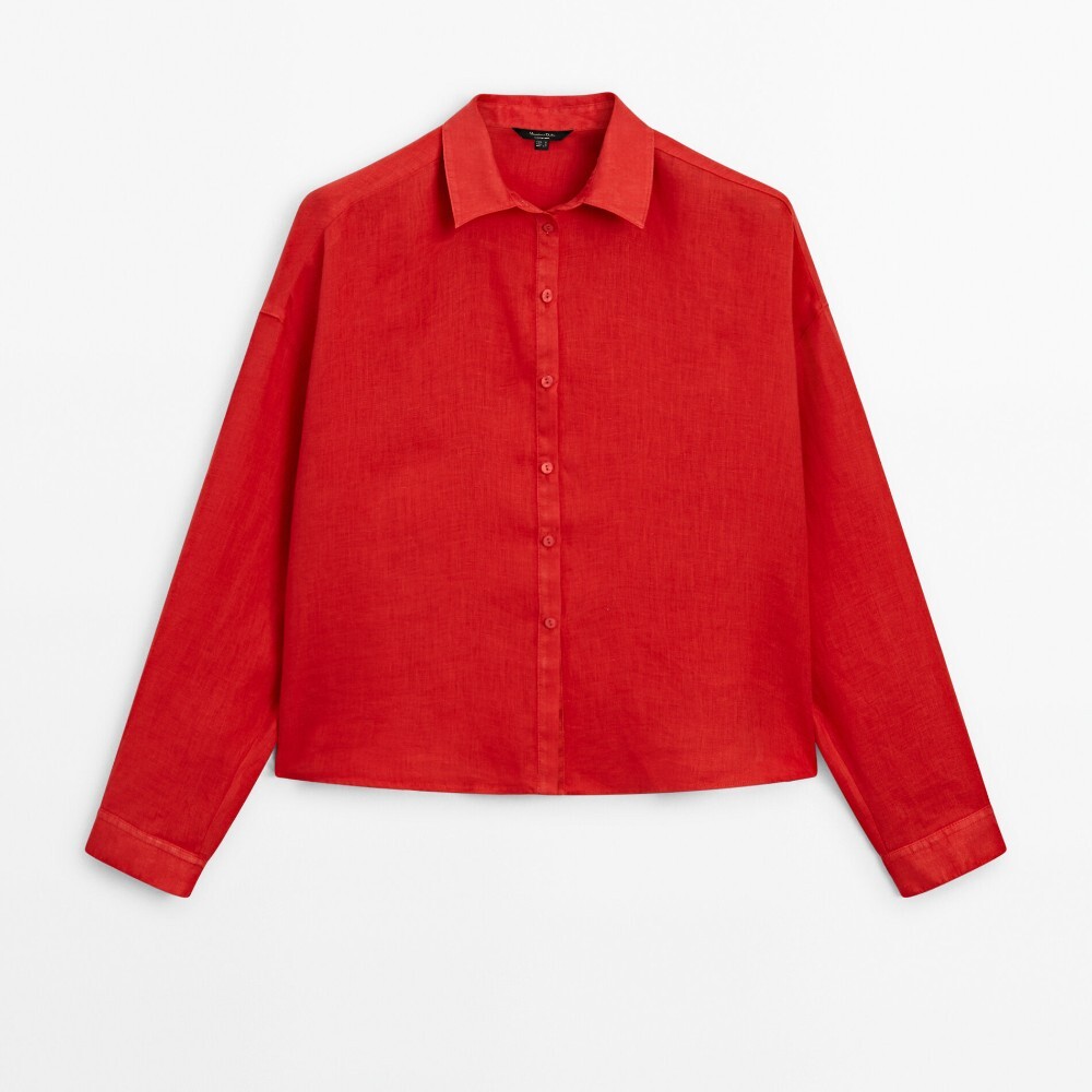 

Рубашка Massimo Dutti Linen, красный