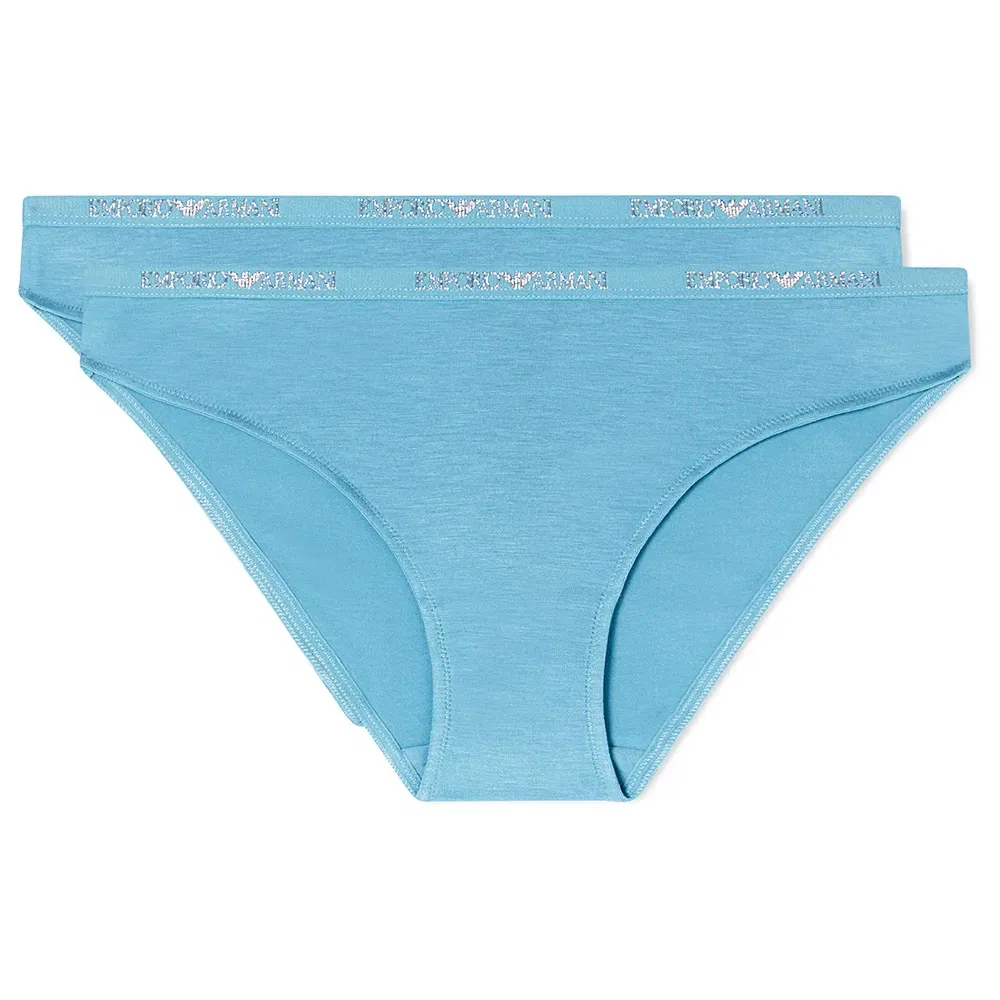 Женские трусы с логотипом Emporio armani Essential Studs, 2 шт, Blue