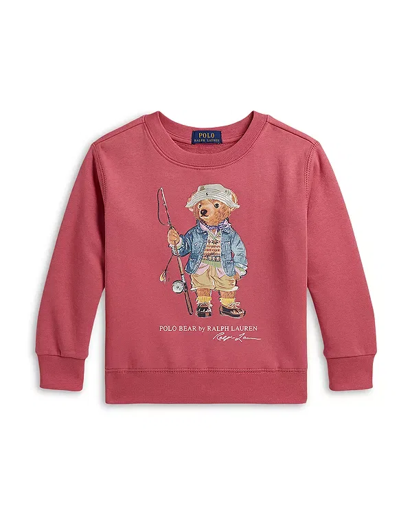 Детский свитшот для мальчиков с принтом Polo Bear Ralph Lauren, красный