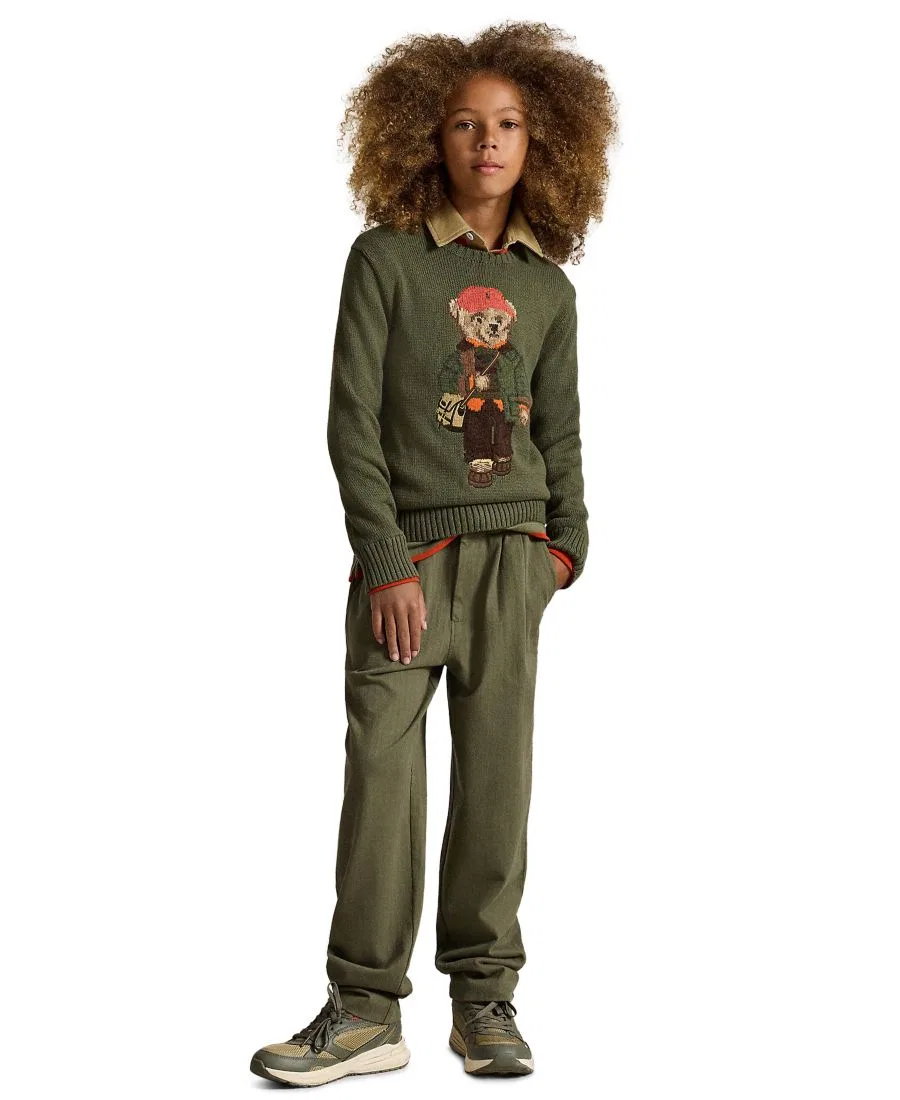 Детский свитер Polo Bear с вышивкой (8-20 лет) Polo Ralph Lauren, Cruise Olive — фото 2