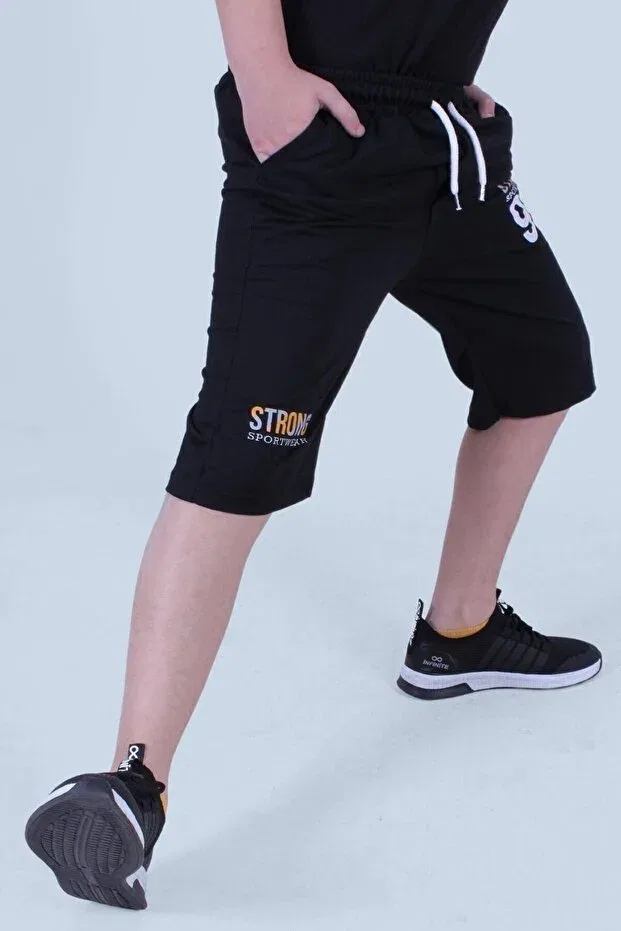 Детские шорты для мальчиков с принтом 95 Strong Print Panio Kids, Black