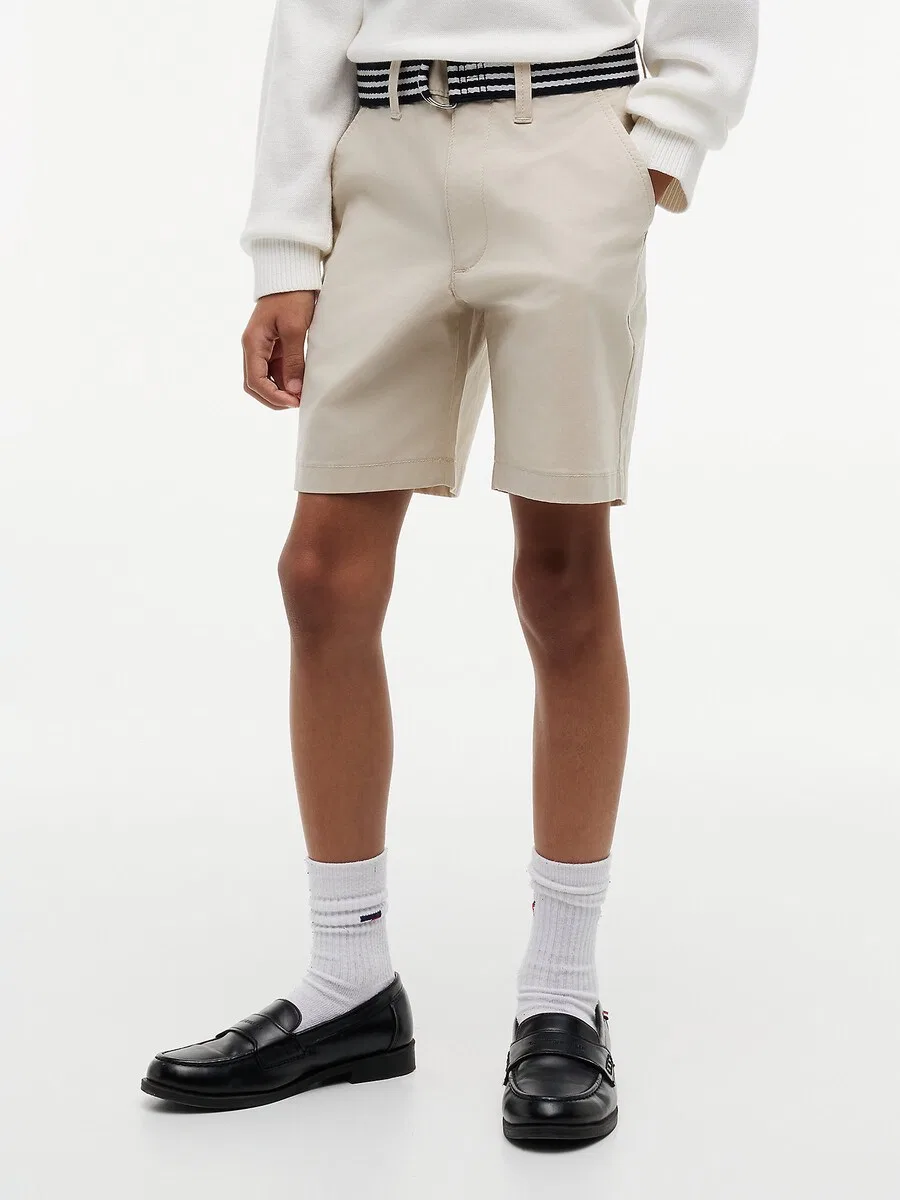 Детские свободные шорты 'Essential' кремового цвета Tommy Hilfiger Kids — фото 3