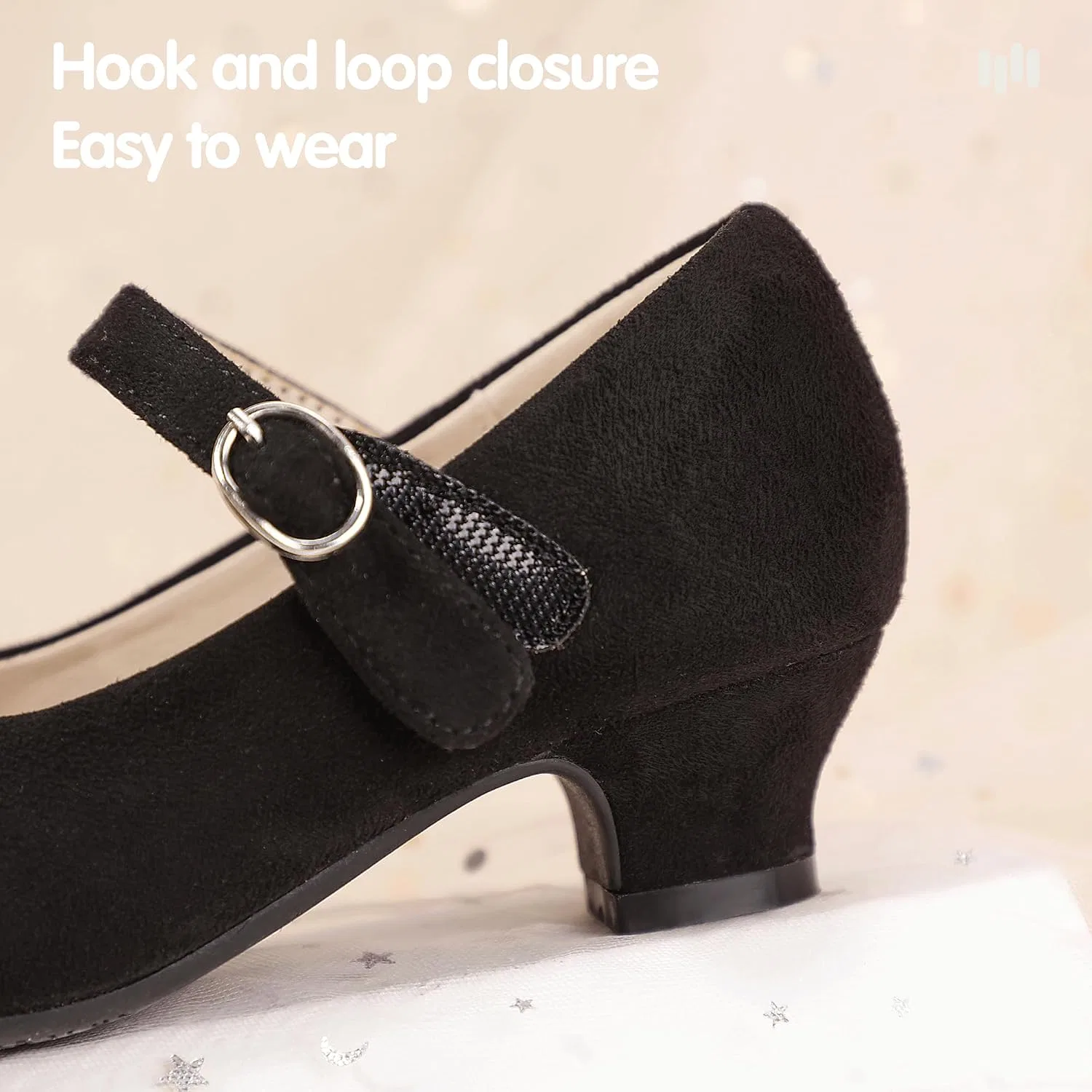 Детские туфли для девочек с принтом Hehainom, Blacksuede — фото 4