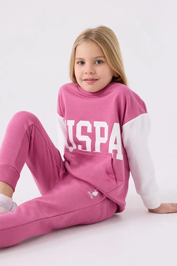 Детский комплект для девочек с принтом Candy Sweet Girl U.S. Polo Assn., Dark Lilac — фото 2