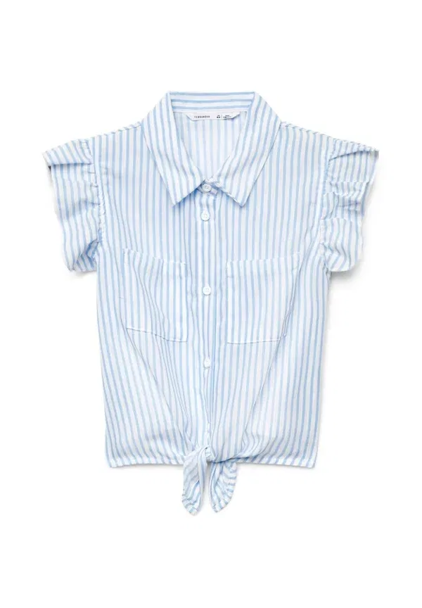 Блуза с полосками button-down blouse Terranova, Azzurro, синий