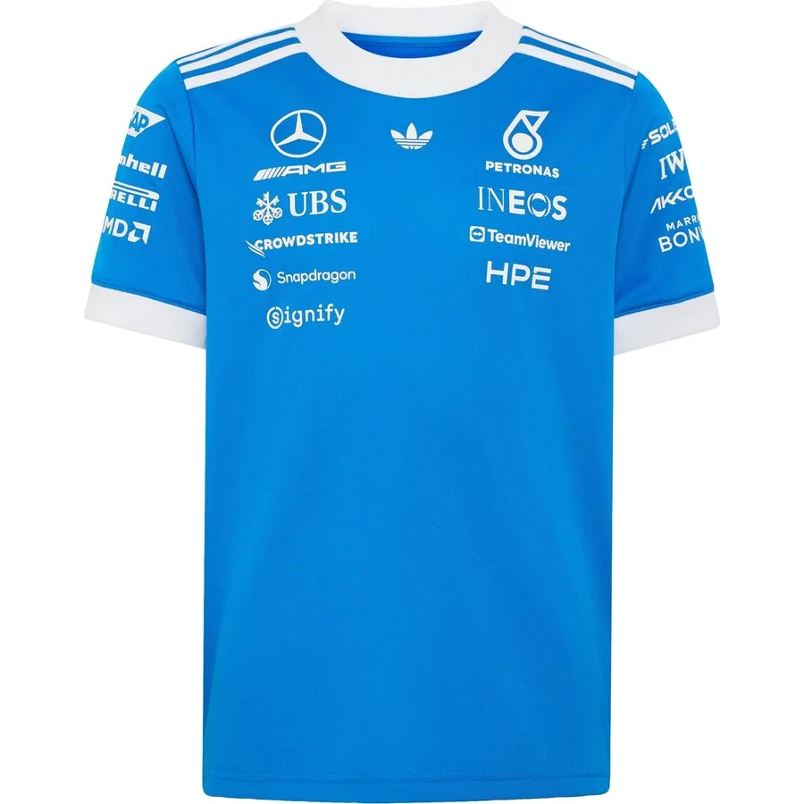 Футболка с принтом Mercedes-AMG Petronas Formula 1 Team Blue Wonder Driver Jersey, adidas, Сине-белый