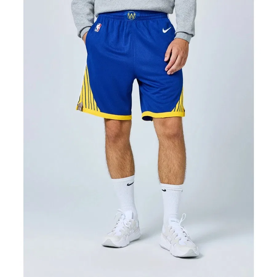 Шорты спортивные с принтом Golden State Warriors Swingman Short Road Nike, Синий — фото 3