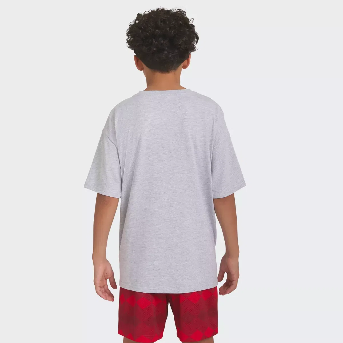 Детская футболка с сетчатой вставкой Oversized Mesh Panel KIDS CHAMPION, Heathered Gray — фото 4