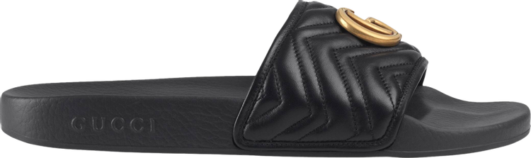 

Сандалии Gucci Matelasse Slide Black Double G, черный