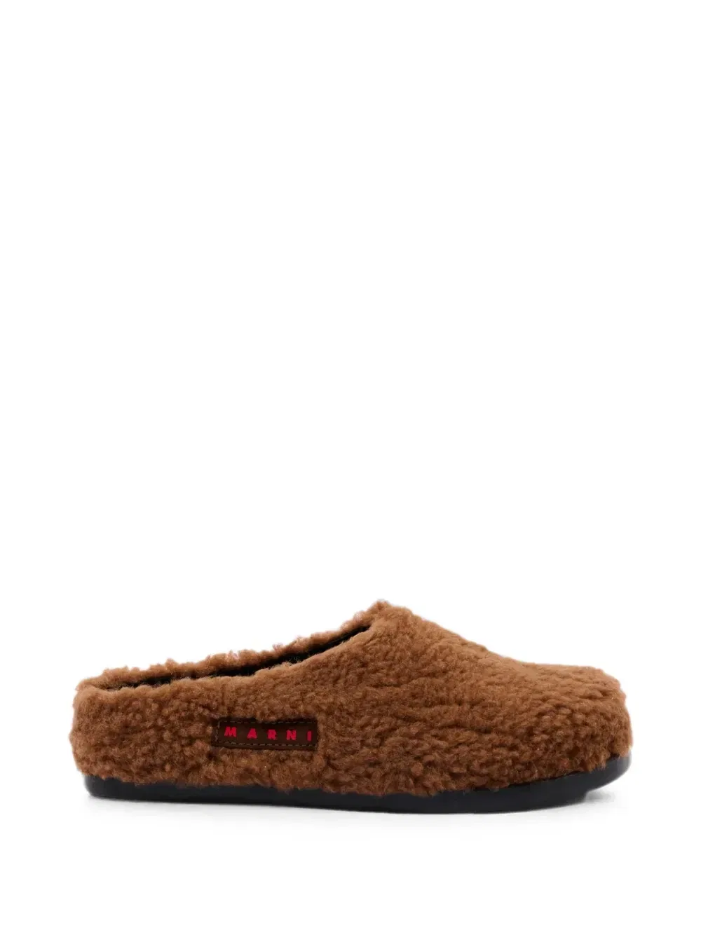 Сабо, имитирующие овчину Marni Kids, коричневый