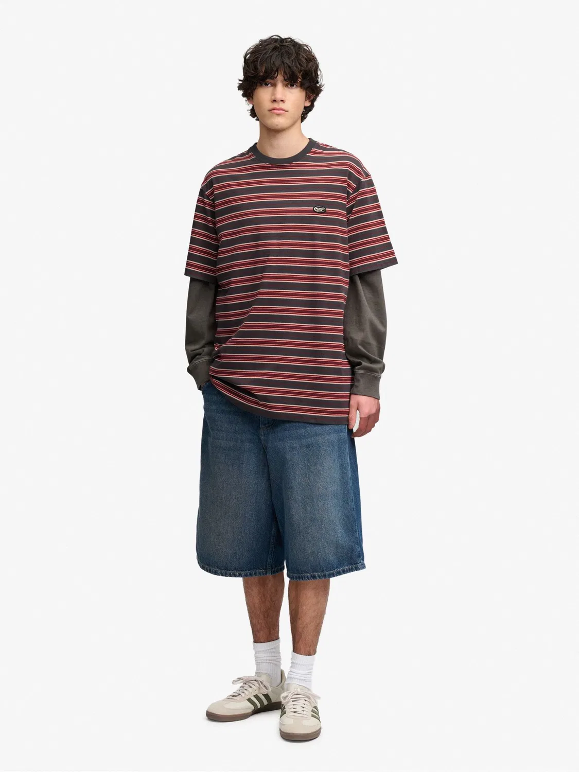 Футболка свободного кроя Oversized Stripe Superdry, красный — фото 3