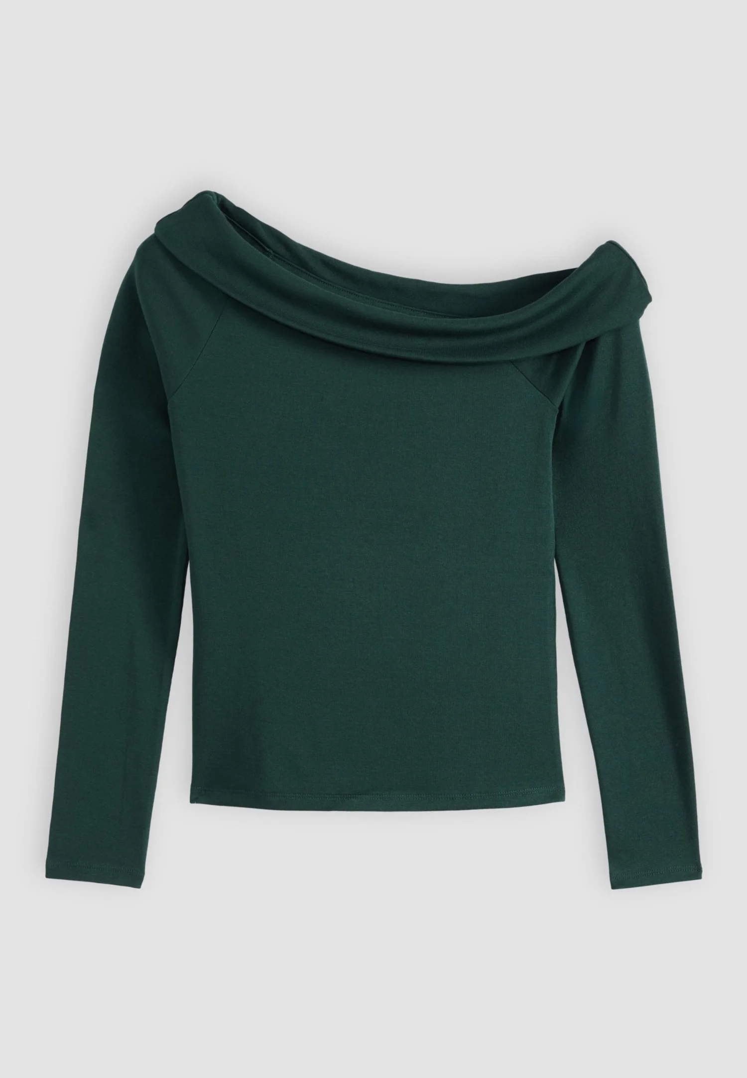 Женский лонгслив Levi's Clara Rib Off Shoulder LS, зеленый — фото 2