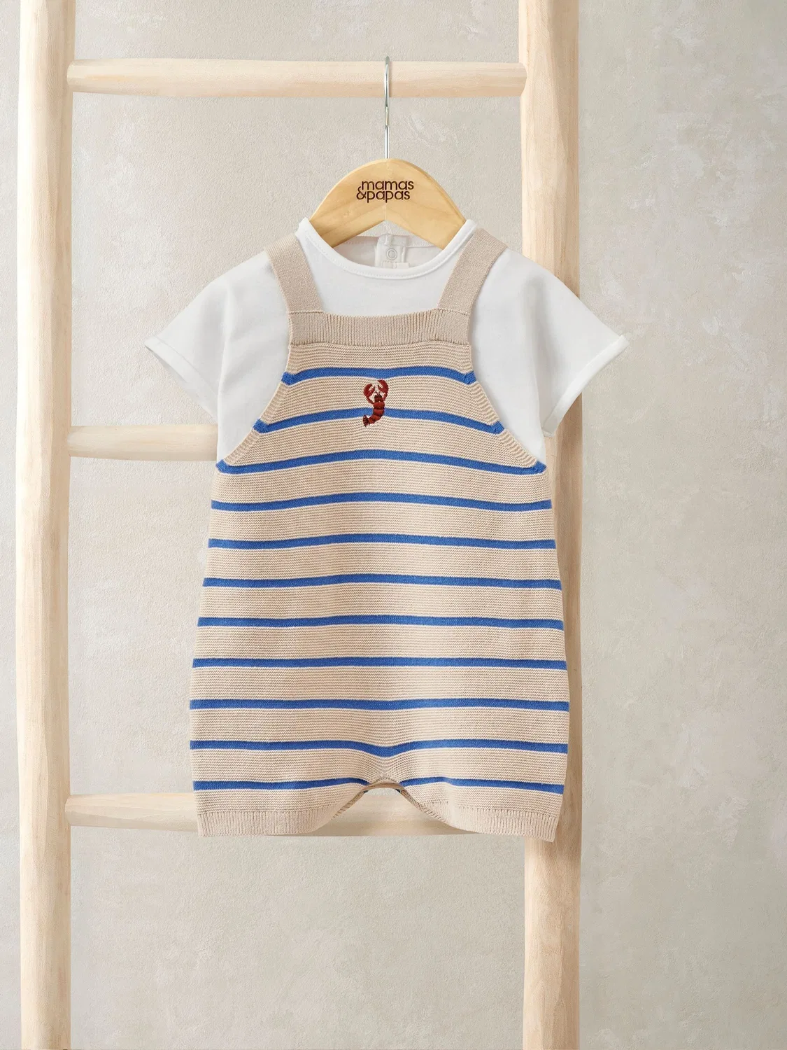 Ползунки и футболка Mamas & Papas Lobster Knitted, синий