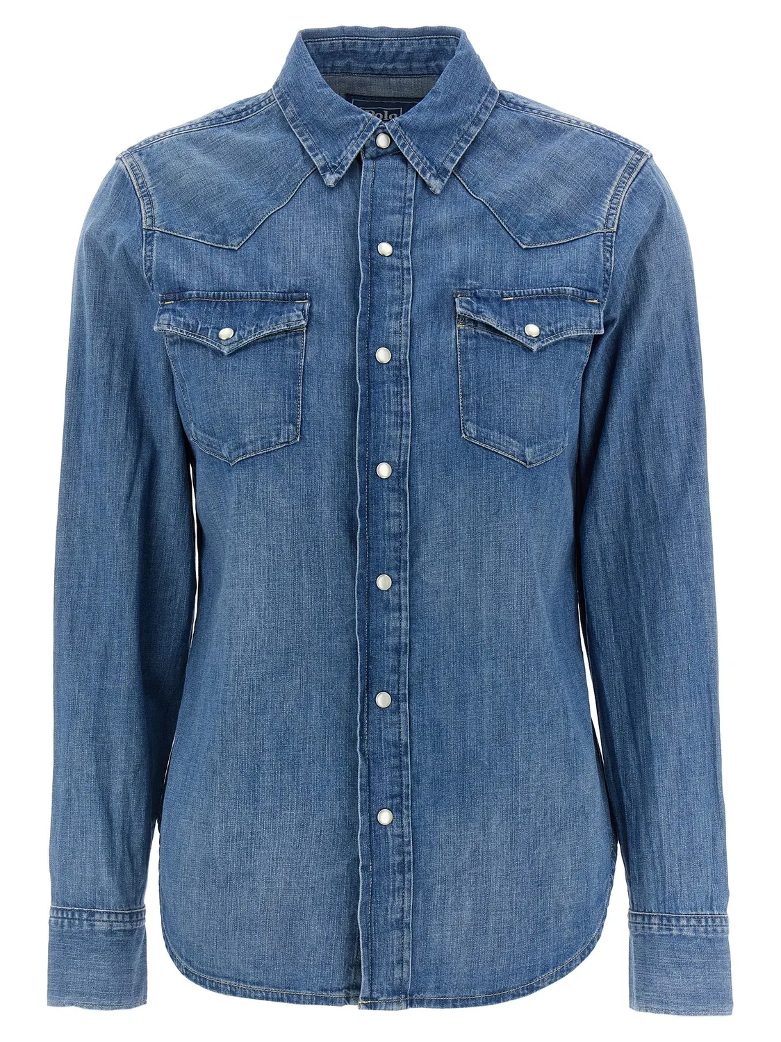 Женская рубашка с застежкой на кнопки Blue Cotton Blouse Polo Ralph Lauren, Blue