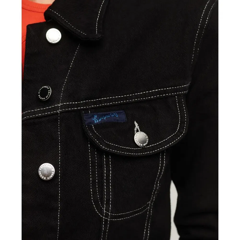 Женская куртка-джинсовка Superdry, Черный — фото 4