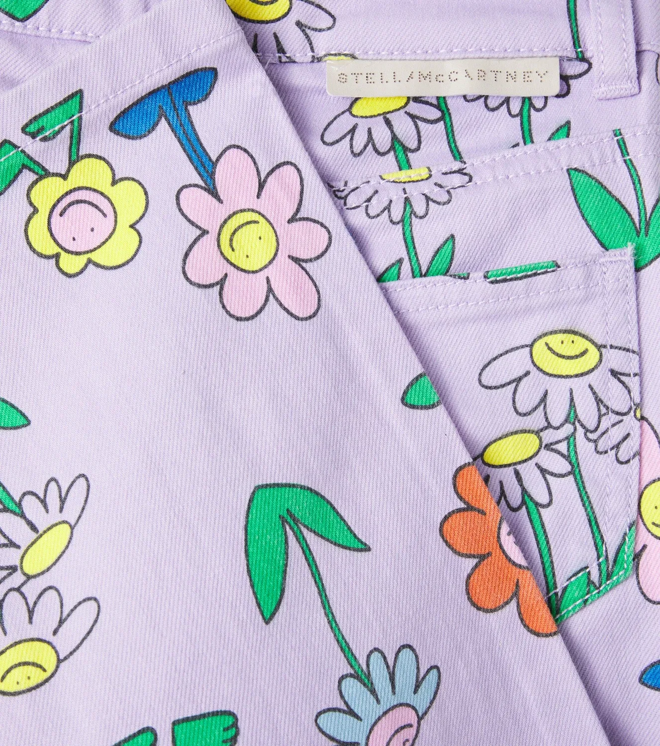 Брюки с цветочным принтом Stella Mccartney Kids, фиолетовый — фото 3