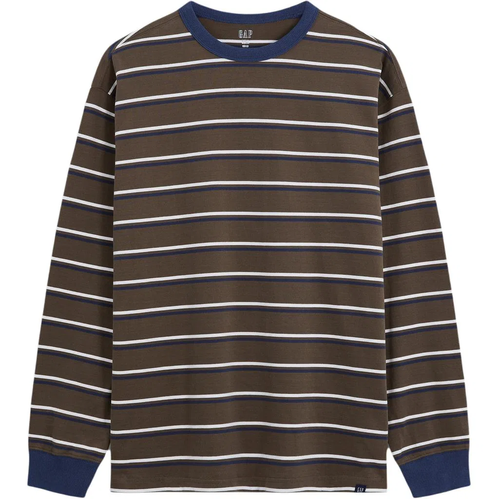 Мужская футболка с круглым вырезом, Marine Blue Stripe, GAP — фото 4