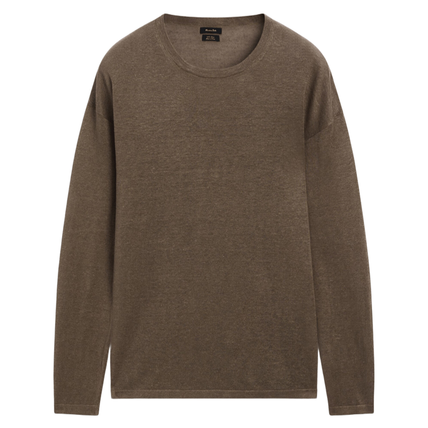 

Свитер Massimo Dutti с круглым вырезом из 100% льна, коричневый