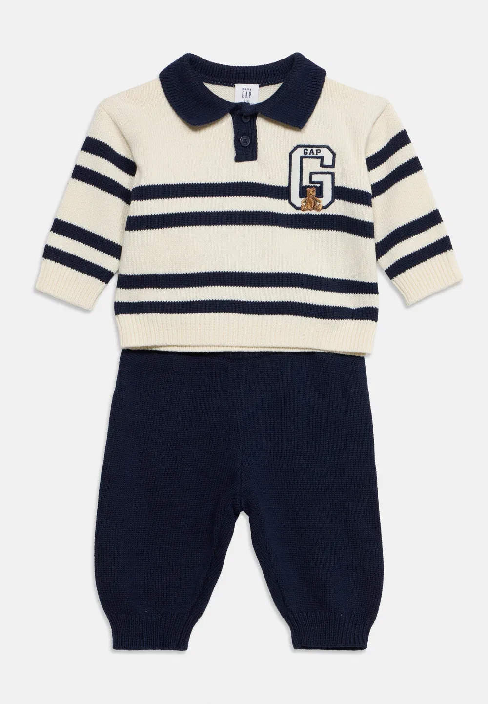 Комплект из полосатого свитера и брюк Gap, Navy/White