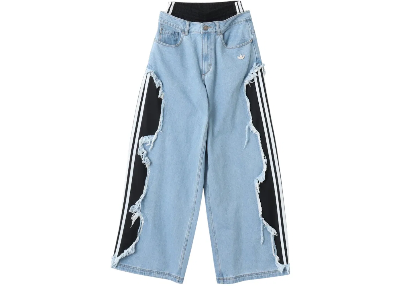 Женские джинсы из деконструированного денима Adilenium 50 Adidas, Light Blue