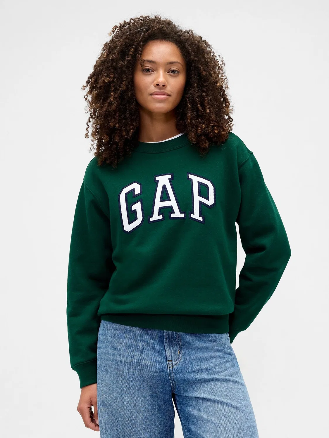 Свитшот с логотипом Gap, темно-зеленый