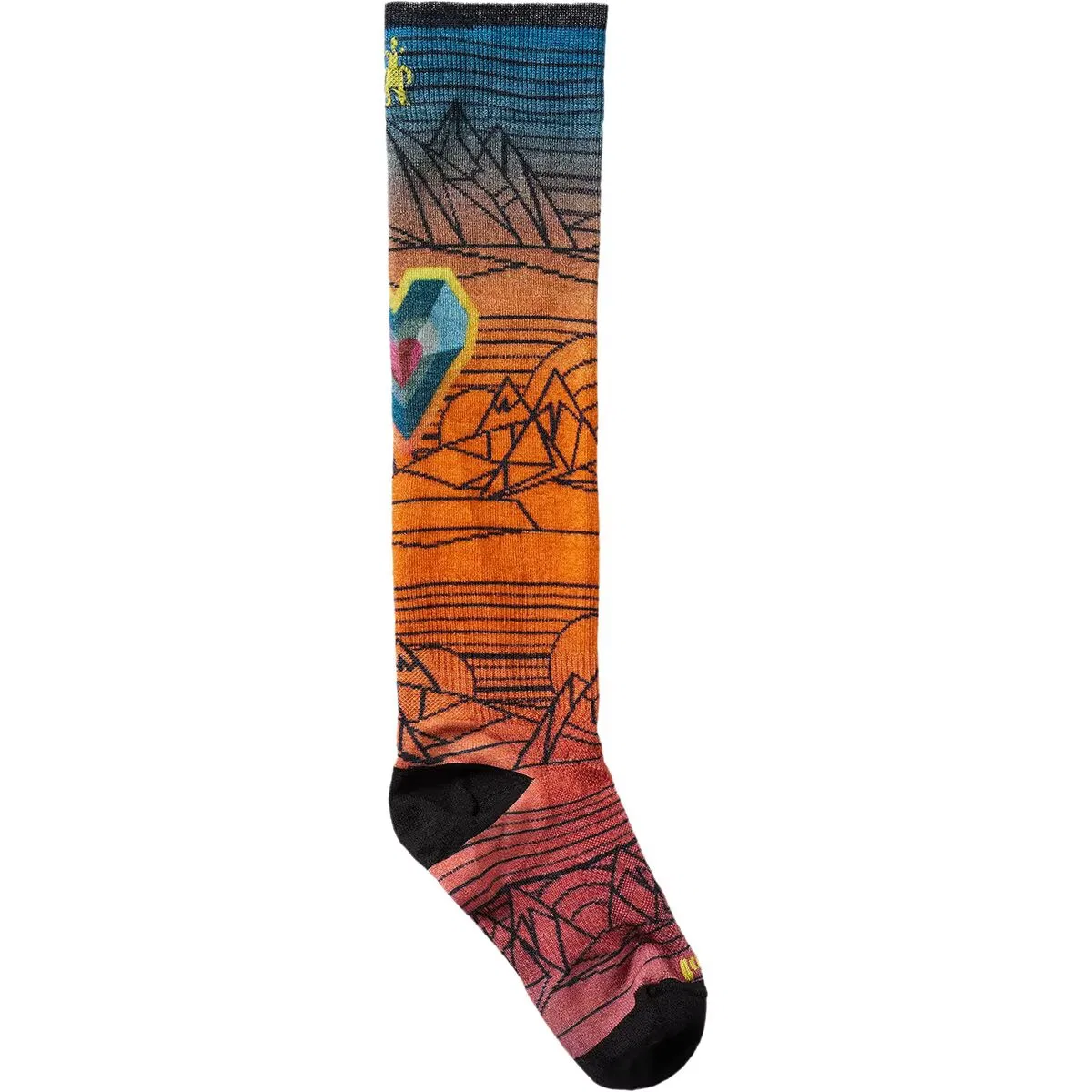 Детские носки для мальчиков с принтом Ski Zero Cushion Geo Peaks Print OTC Sock Smartwool, Orange Rust
