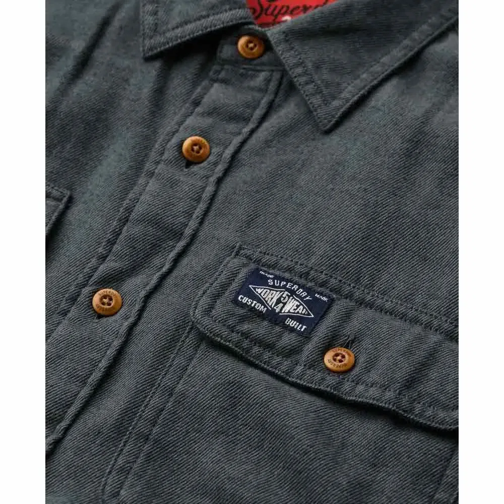 Рубашка фланелевая с длинным рукавом Workwear Superdry, зеленый — фото 2
