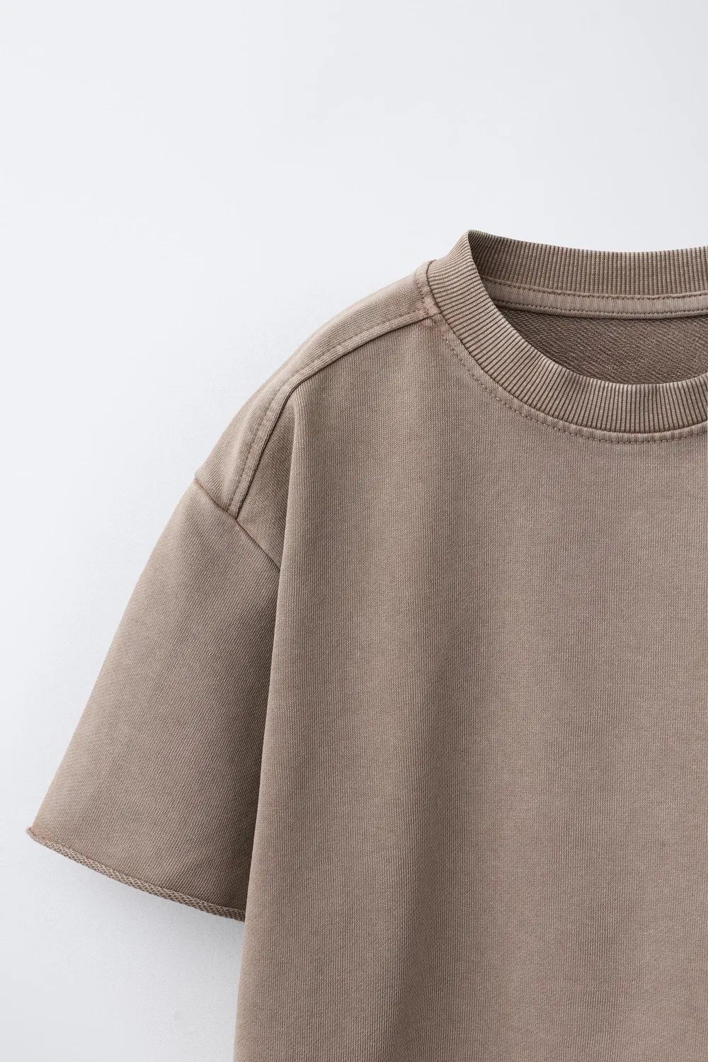 Спортивная футболка с эффектом выцветания ZARA, Russet — фото 3