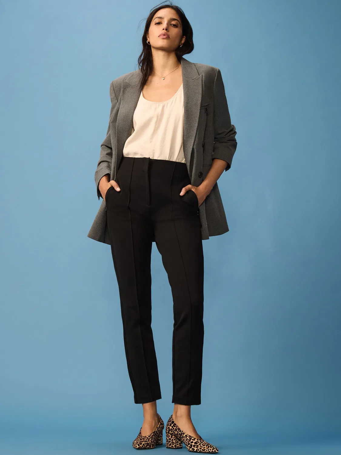 Брюки прямые моделирующие Black Slim Sculpting Trousers Next, черный