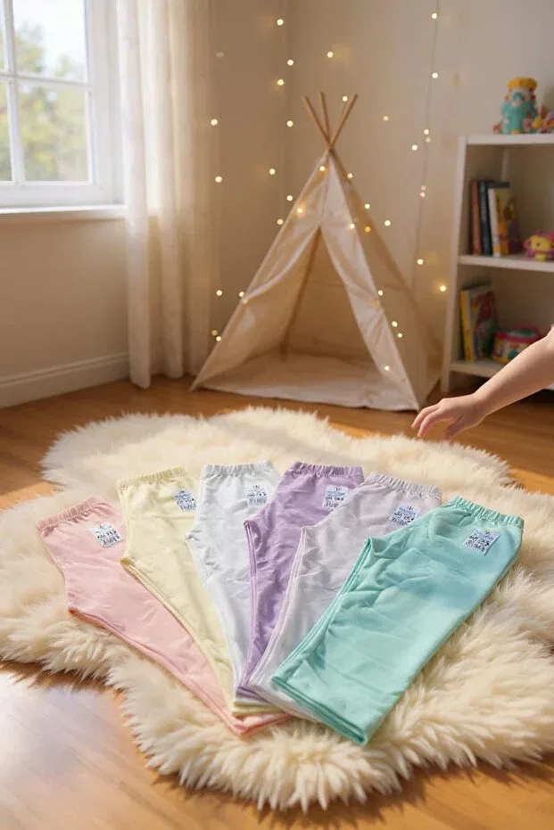 Детские леггинсы для девочек хлопковые 3 шт Kossiga, Capri Pastel