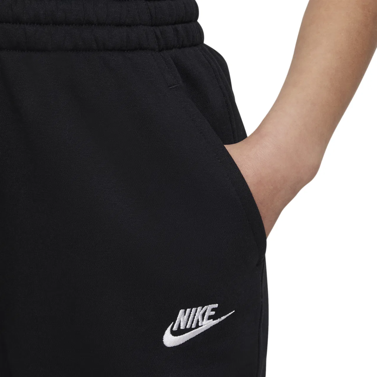 Детские брюки Club Fleece High Rise Nike, черный/белый — фото 4