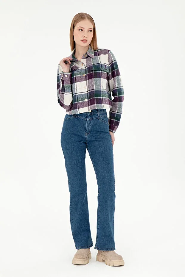 Женские джинсы с зауженным клешем U.S. Polo Assn., Blue — фото 3