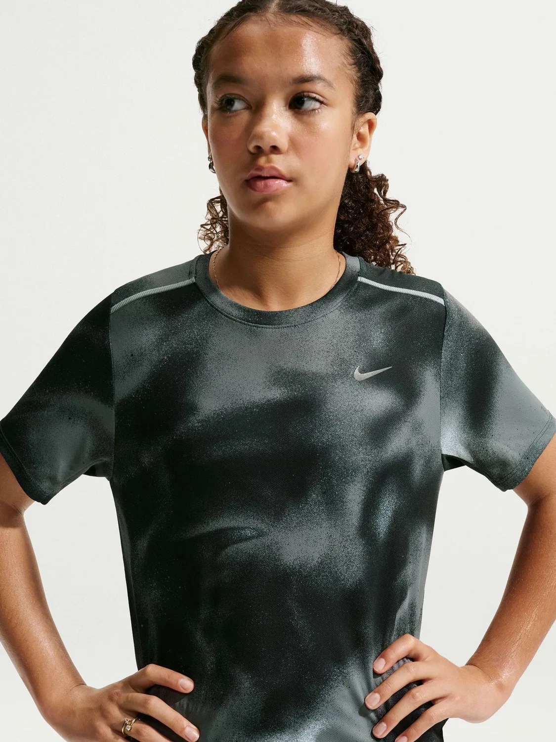 Футболка для мальчиков Dri-FIT Miler Nike, черный — фото 4