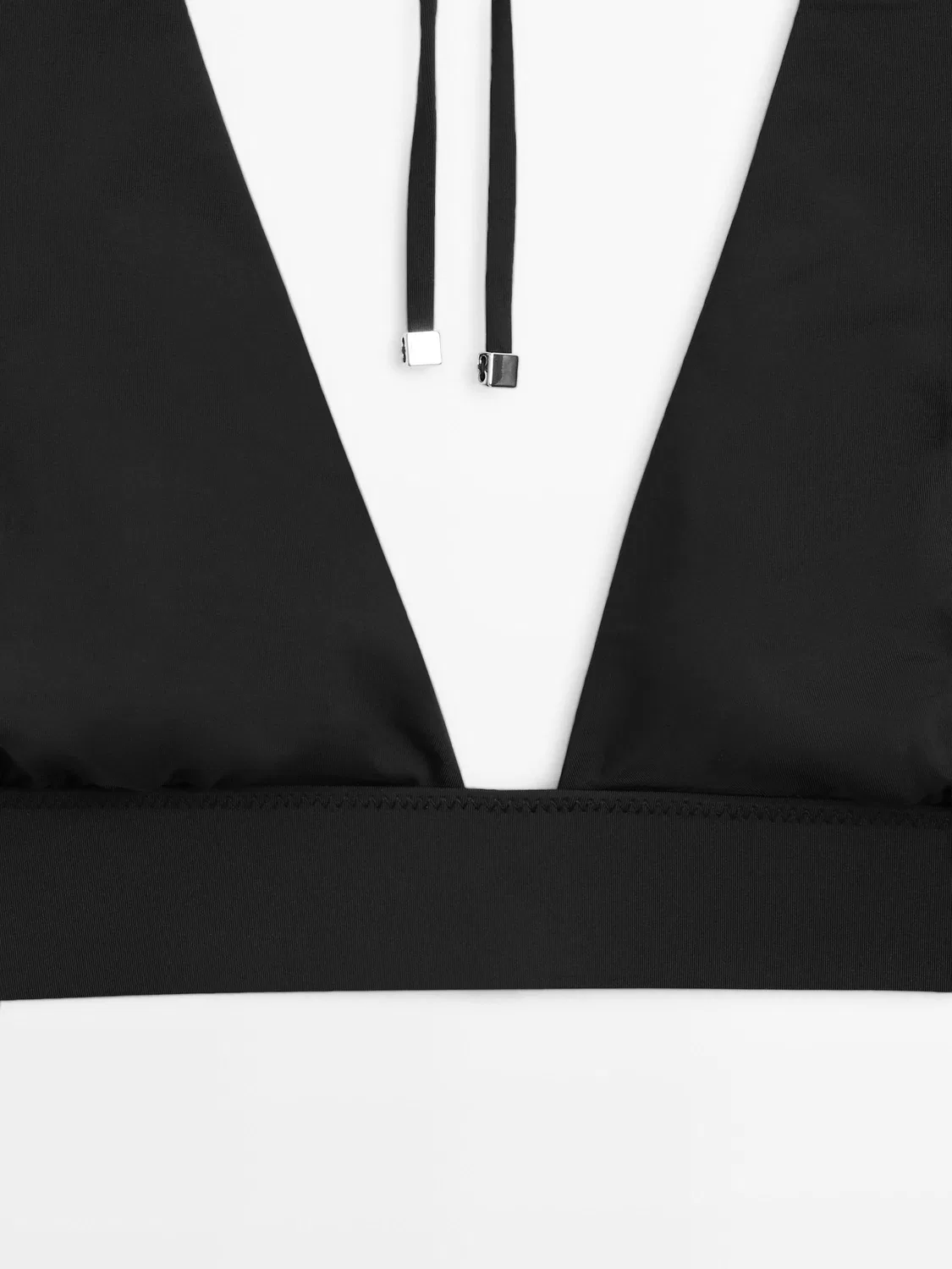 Топ бикини Massimo Dutti, треугольный вырез, черный — фото 4